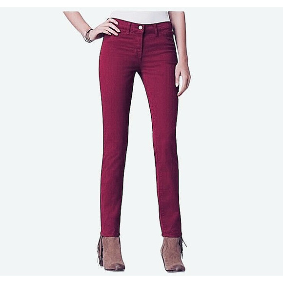 J Brand Black Cherry Red Slight Stretch Mid-Rise Skinny Leg Denim Jeans 27 - Picture 9 of 9